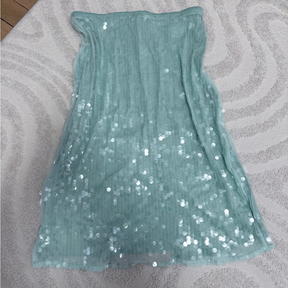 Mint Sequin Maxi Skirt